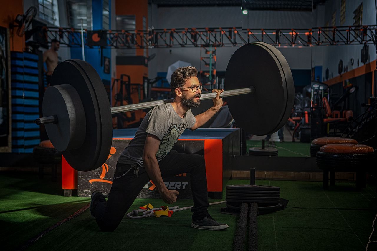 Athlete building strength with a barbell