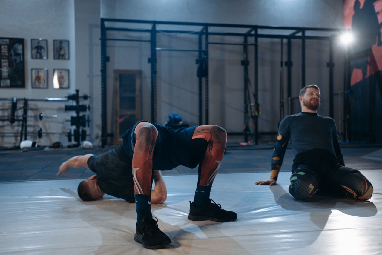 Athletes preparing to train
